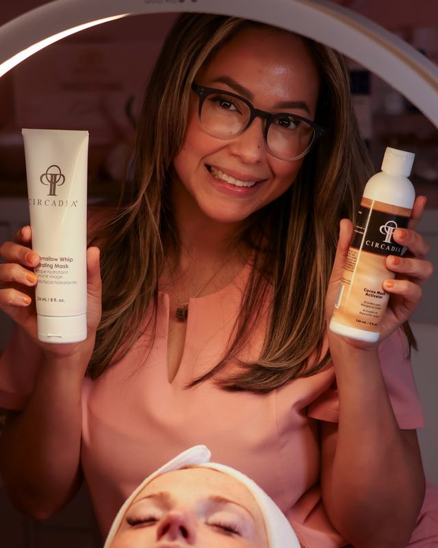 Estephany with home care products